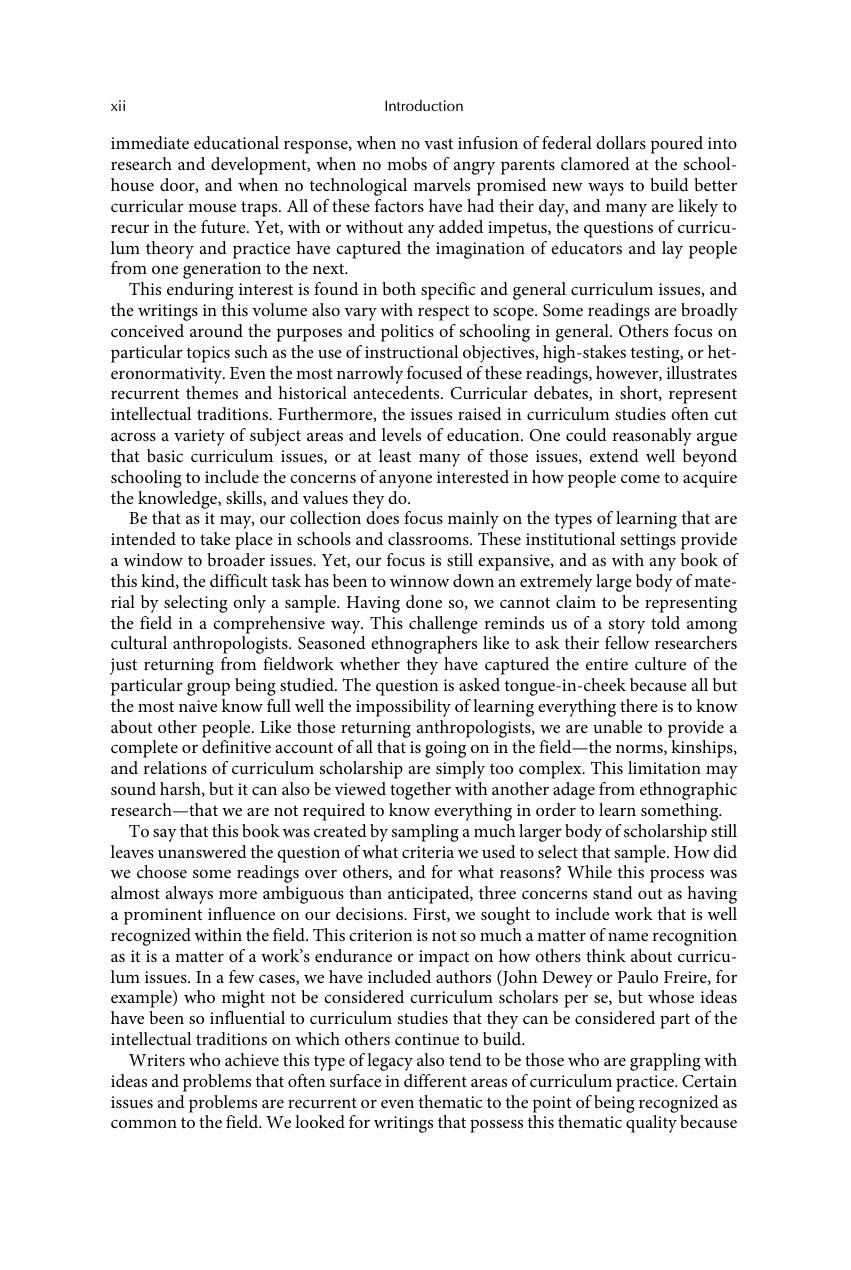 Preview page 10 of The Curriculum Studies Reader 6th Edition By David Flinders, Stephen Thornton ISBN: 9780367648398