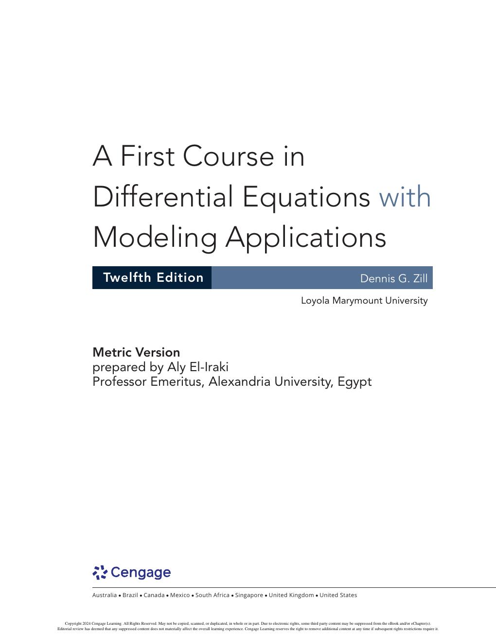 Preview page 6 of A First Course in Differential Equations with Modeling Applications International 12th Edition Metric Version By Dennis