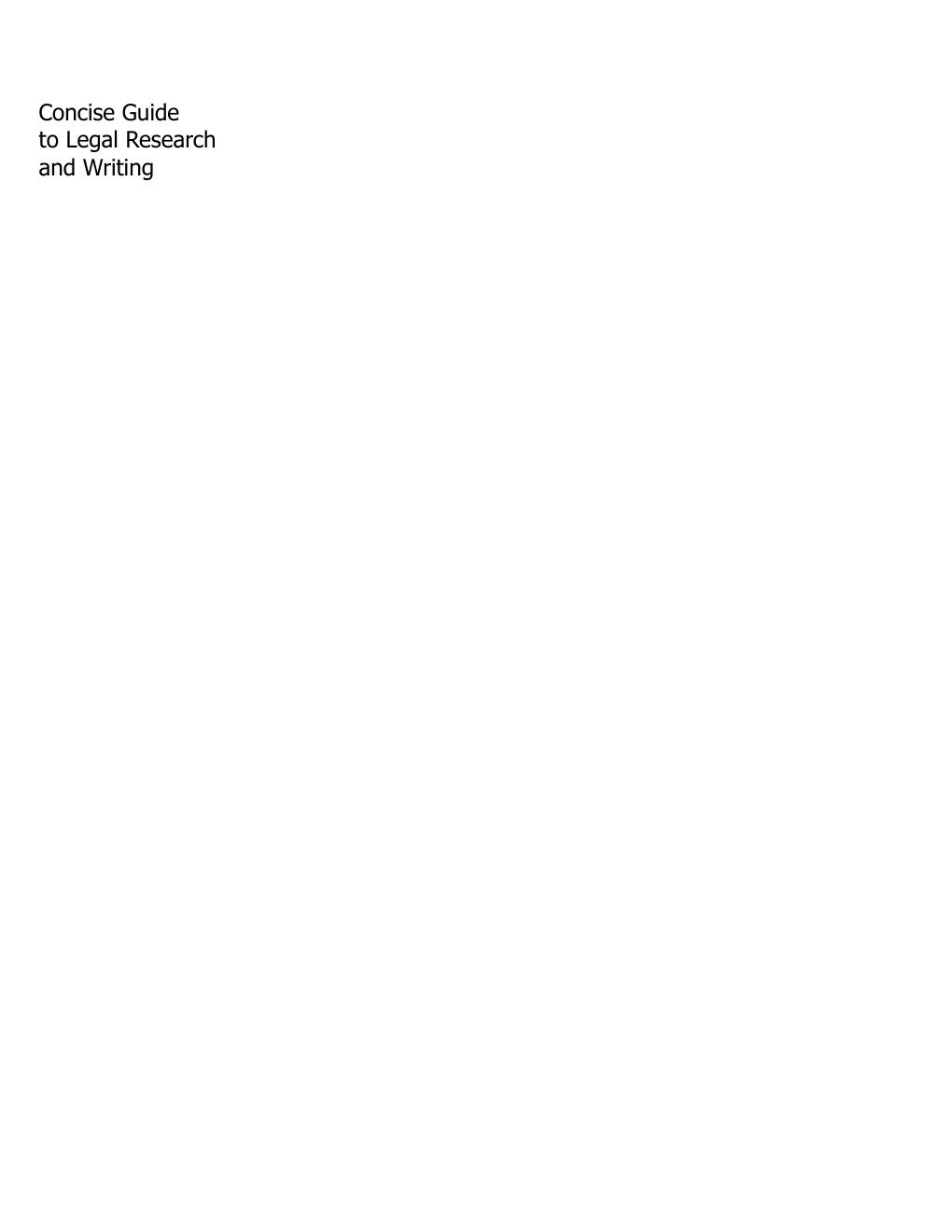 Preview page 2 of Concise Guide to Legal Research