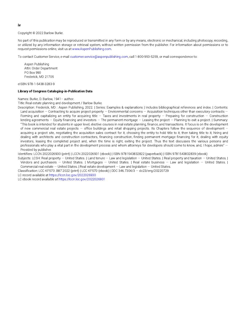 Preview page 5 of Examples & Explanations Real Estate Planning and Development 1st Edition By Barlow Burke