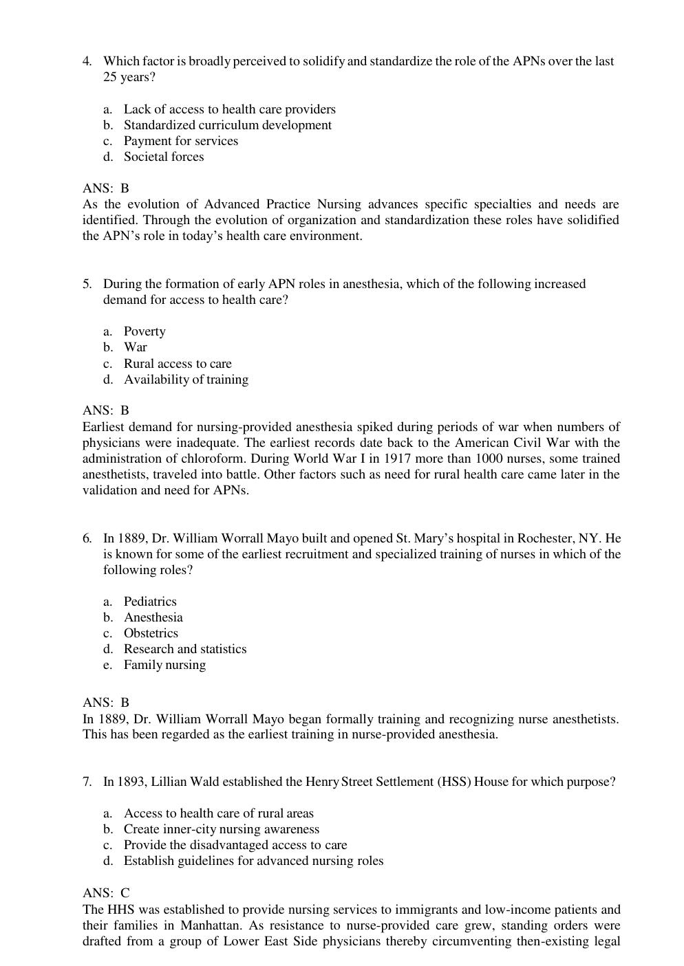 Preview page 3 of Test Bank For Advanced Practice Nursing: Essential Knowledge for the Profession 5th Edition By Denisco