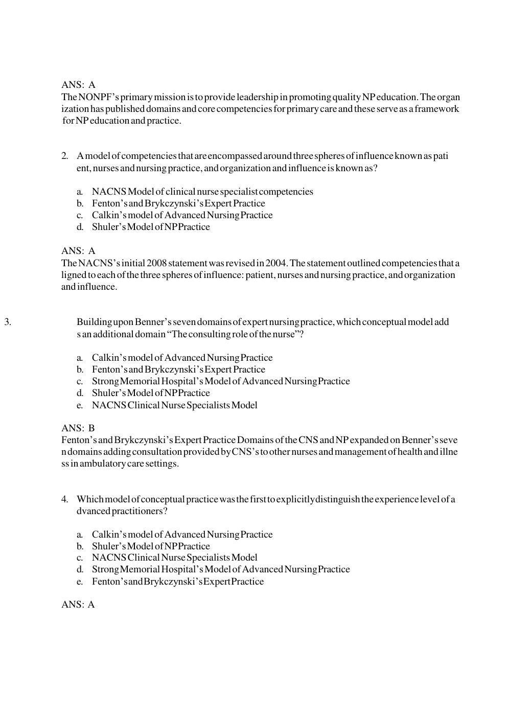 Preview page 6 of Test Bank For Advanced Practice Nursing: Essential Knowledge for the Profession 5th Edition By Denisco