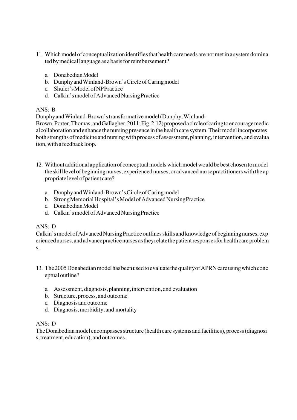 Preview page 9 of Test Bank For Advanced Practice Nursing: Essential Knowledge for the Profession 5th Edition By Denisco