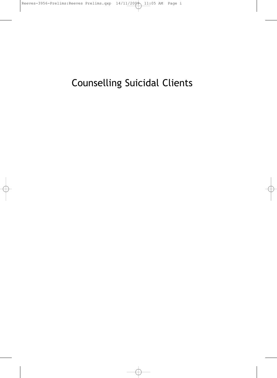 Preview page 2 of Counselling Suicidal Clients By Andrew Reeves