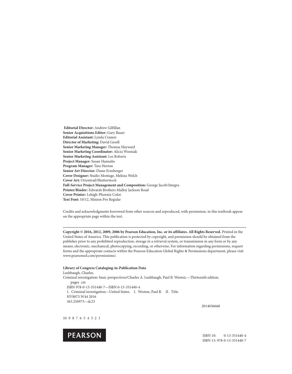 Preview page 3 of Criminal Investigation Basic Perspectives 13th Edition By Charles A. Lushbaugh Paul B. Weston