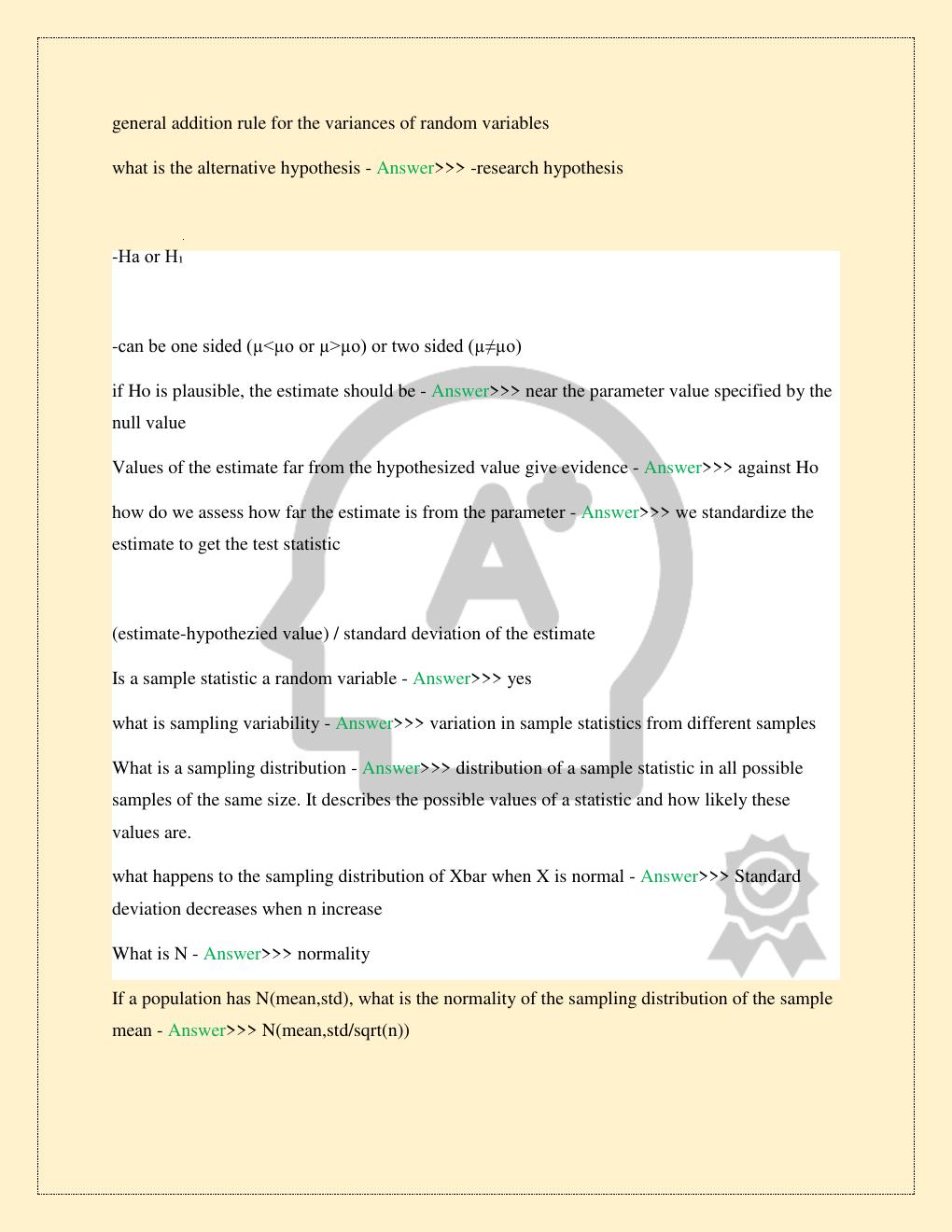 Preview page 3 of STAT 1000 LATEST TEST EXAM 2 COMPLETE 2026/2027 REAL STUDY QUESTIONS WITH VERIFIED CORRECT SOLUTIONS 100% TOP RATED | GR