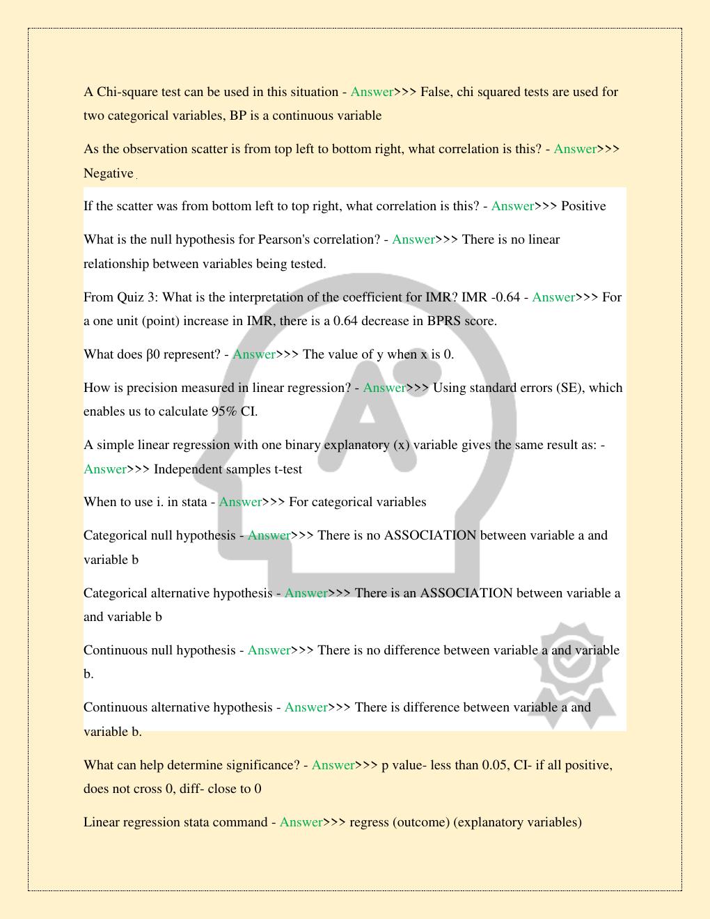 Preview page 3 of UCL MASTER'S PROGRAM LEVEL BASIC STATS EXAM LATEST 2026/2027 REAL STUDY QUESTIONS WITH CORRECT SOLUTIONS GUARANTEED PASS