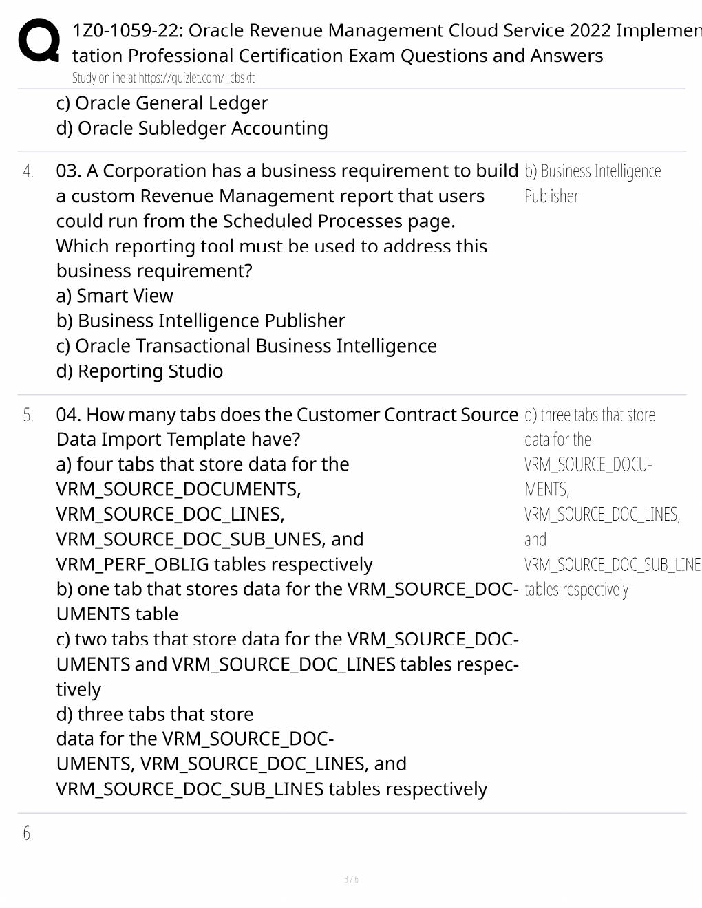 Preview page 3 of Oracle 1Z0-1059-22 Study Guide / Revenue Management Cloud Implementation / Score 100% / 2025 Update / Exam Prep