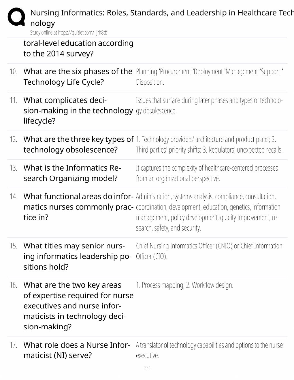 Preview page 2 of Nursing Informatics Study Guide / Roles, Standards & Leadership / Score 100% / 2025 Update / Exam Prep