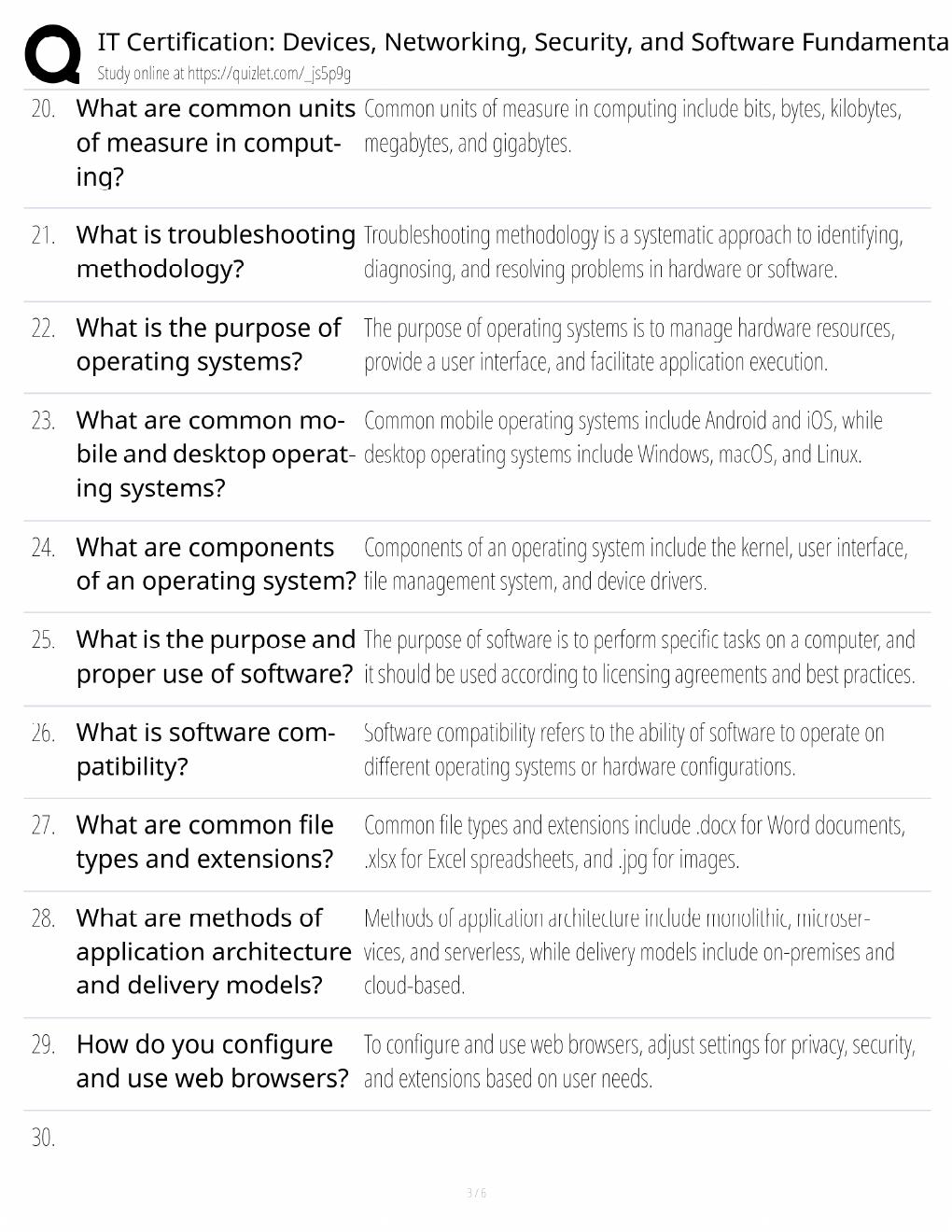 Preview page 3 of IT Certification Study Guide / Devices, Networking, Security & Software / Score 100% / 2025 Update / Exam Prep