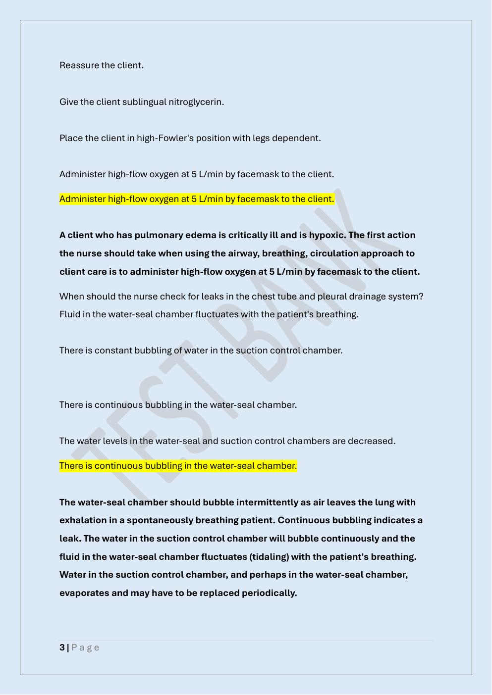 Preview page 3 of MED SURG 2 FINAL EXAM/MEDICAL  SURGICAL NURSING II FINAL TEST BANK