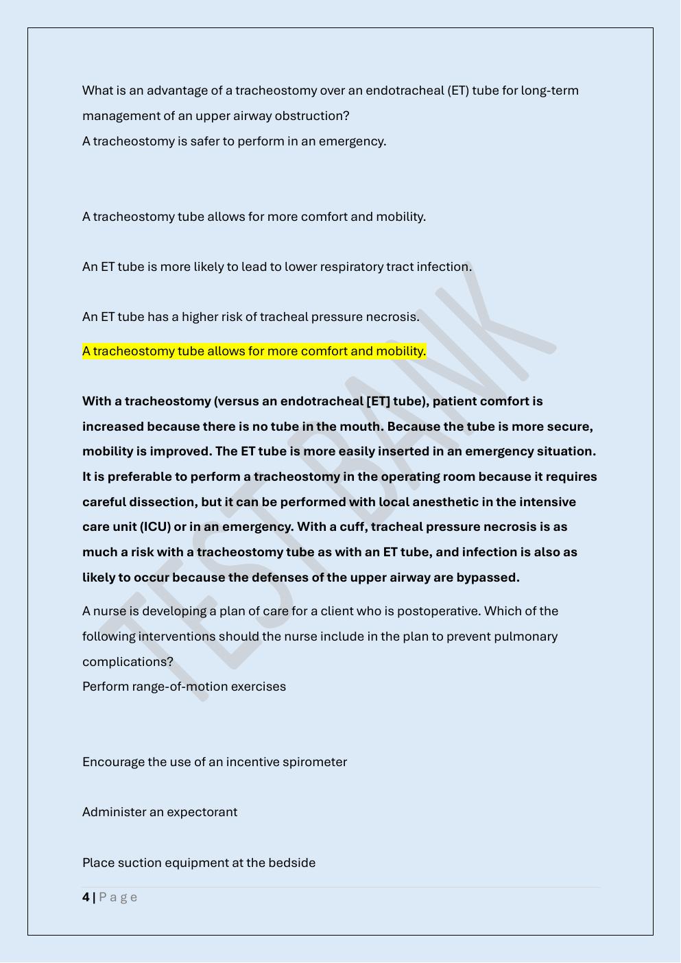 Preview page 4 of MED SURG 2 FINAL EXAM/MEDICAL  SURGICAL NURSING II FINAL TEST BANK