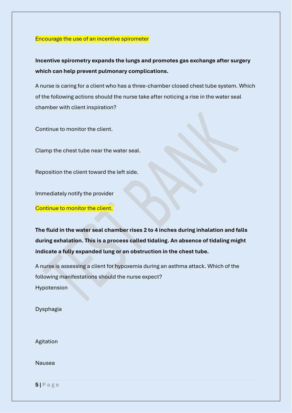 Preview page 5 of MED SURG 2 FINAL EXAM/MEDICAL  SURGICAL NURSING II FINAL TEST BANK