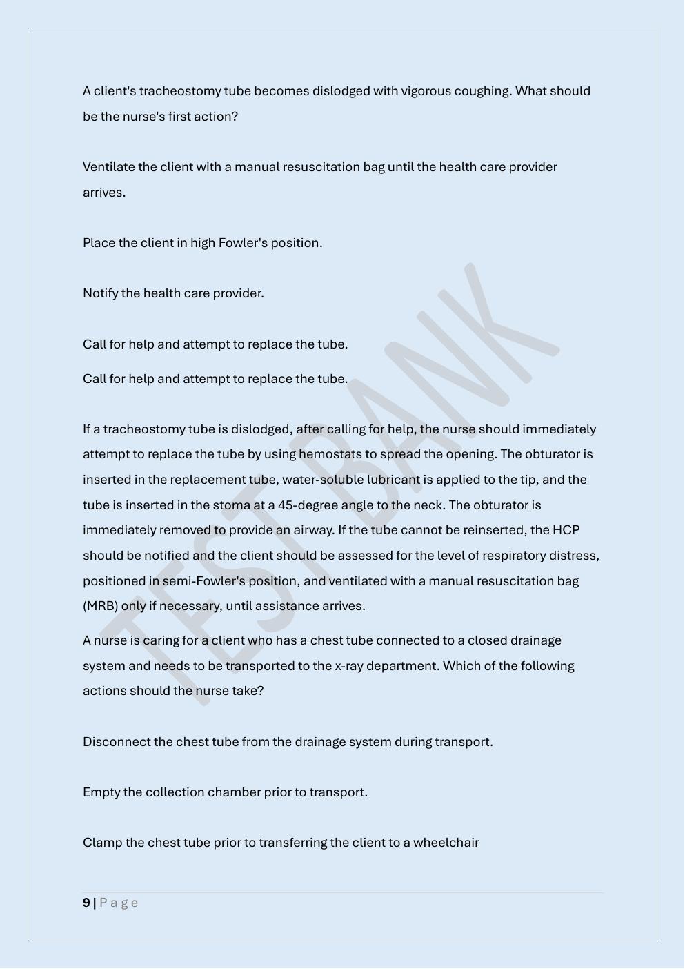 Preview page 9 of MED SURG 2 FINAL EXAM/MEDICAL  SURGICAL NURSING II FINAL TEST BANK