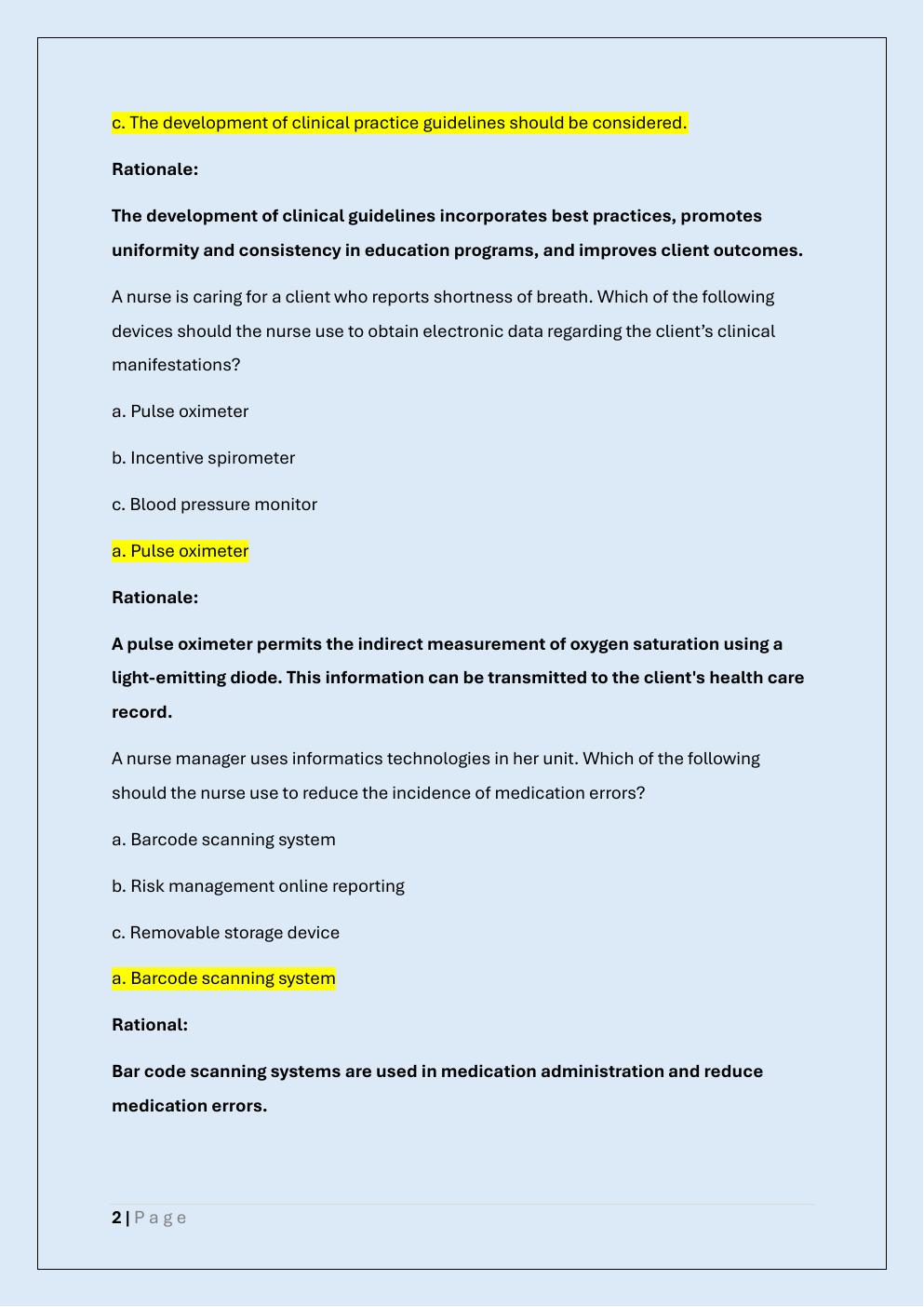 Preview page 2 of NURSING INFORMATICS AND TECHNOLOGY  ATI/ATI NURSING INFORMATICS AND  TECHNOLOGY REAL EXAM