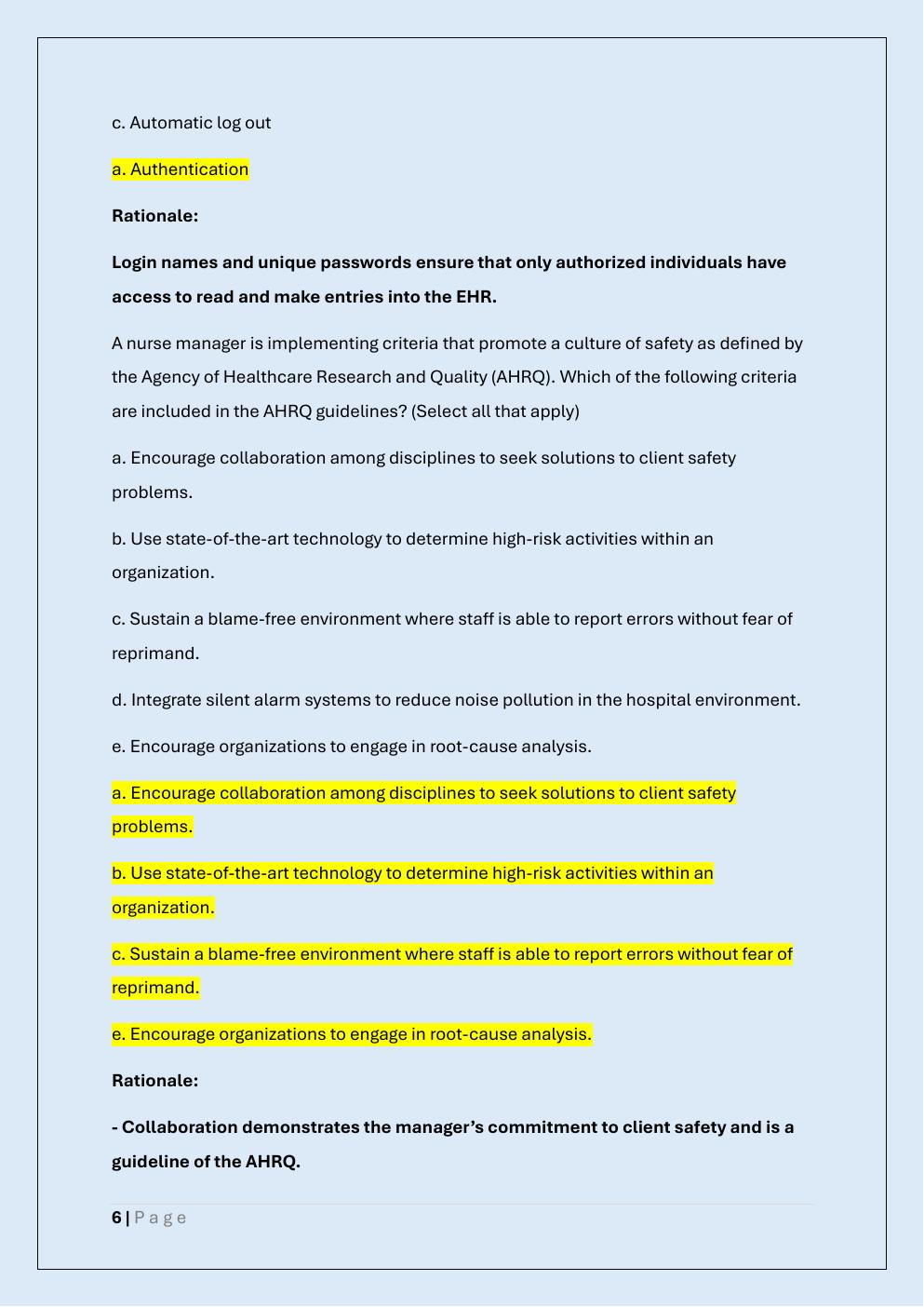 Preview page 6 of NURSING INFORMATICS AND TECHNOLOGY  ATI/ATI NURSING INFORMATICS AND  TECHNOLOGY REAL EXAM
