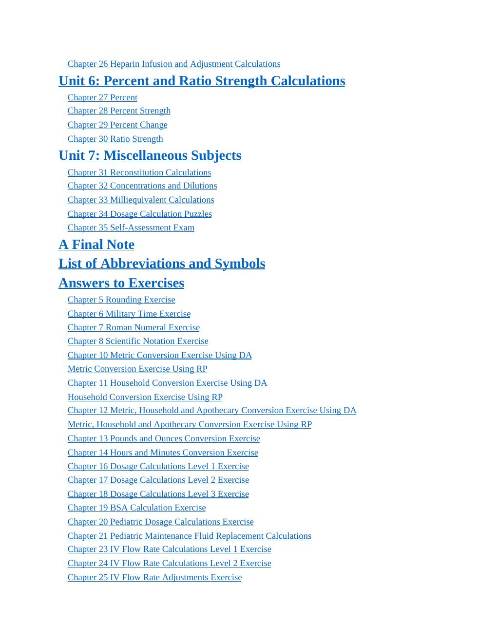 Preview page 4 of [EBOOK]Dosage Calculations for Nursing;Master Dosage Calculations the safe & easy way Without Formulas