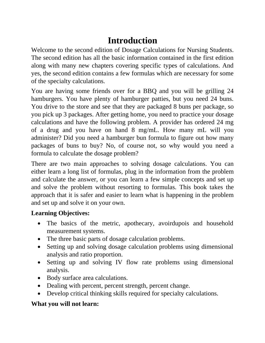 Preview page 6 of [EBOOK]Dosage Calculations for Nursing;Master Dosage Calculations the safe & easy way Without Formulas