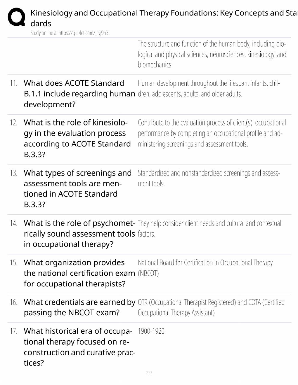 Preview page 2 of Kinesiology & OT Foundations Study Guide / Key Concepts & Standards / Score 100% / 2025 Update / Exam Prep