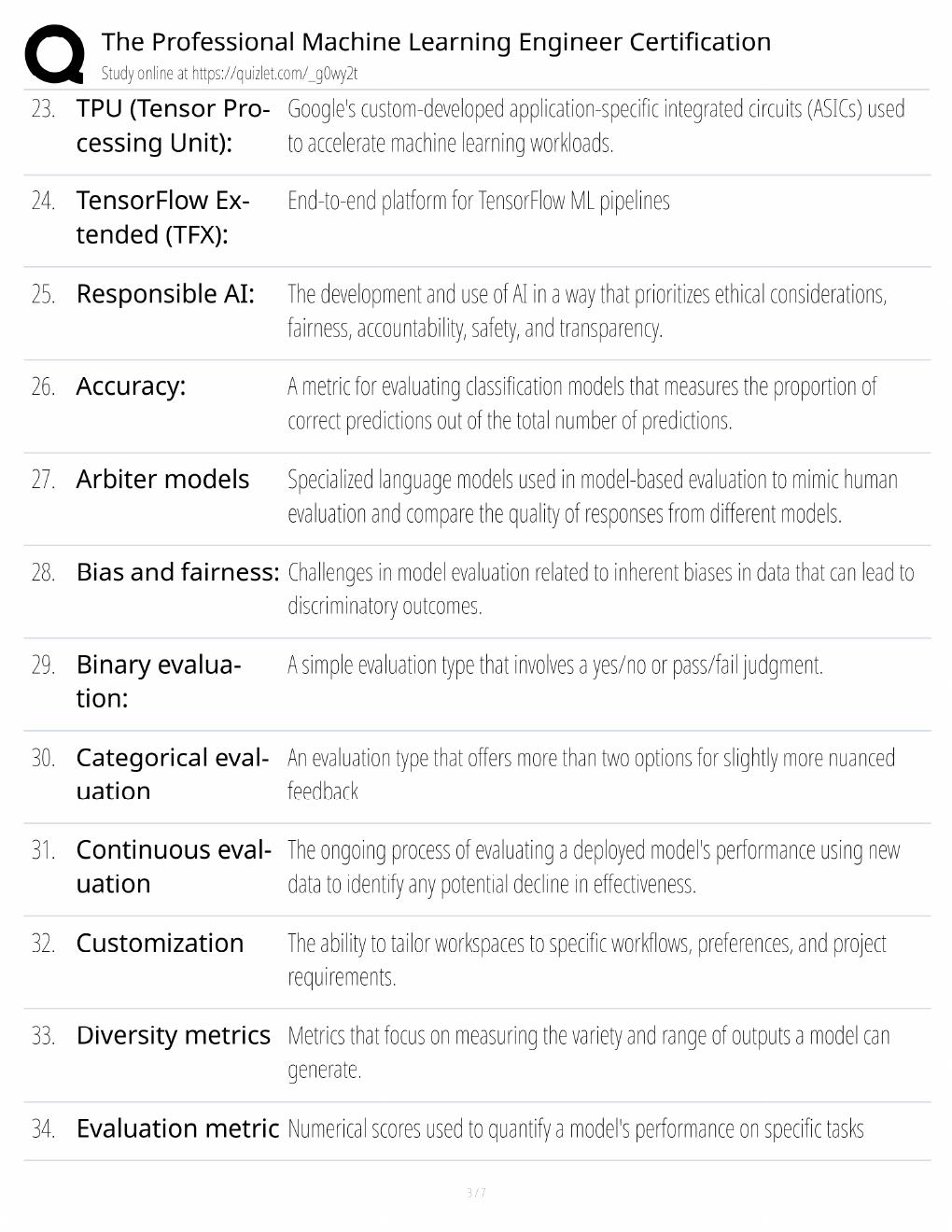 Preview page 3 of Machine Learning Engineer Study Guide / Professional Certification Exam Prep / Score 100% / 2025 Update