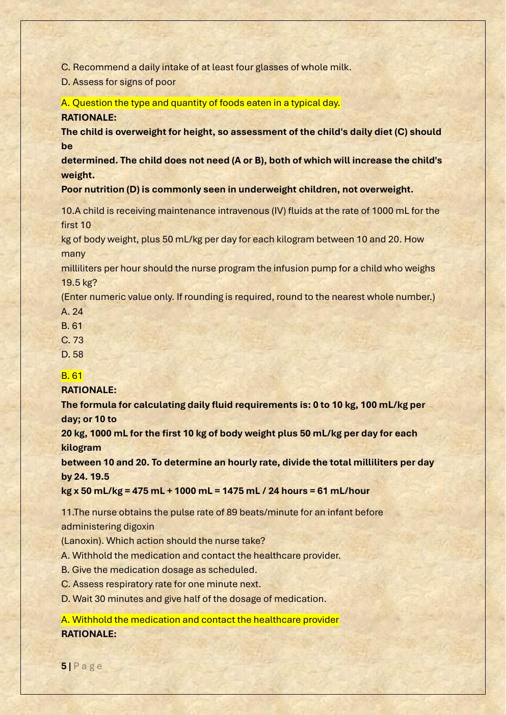 Preview page 5 of RN HESI CRITICAL CARE EXAM PREP