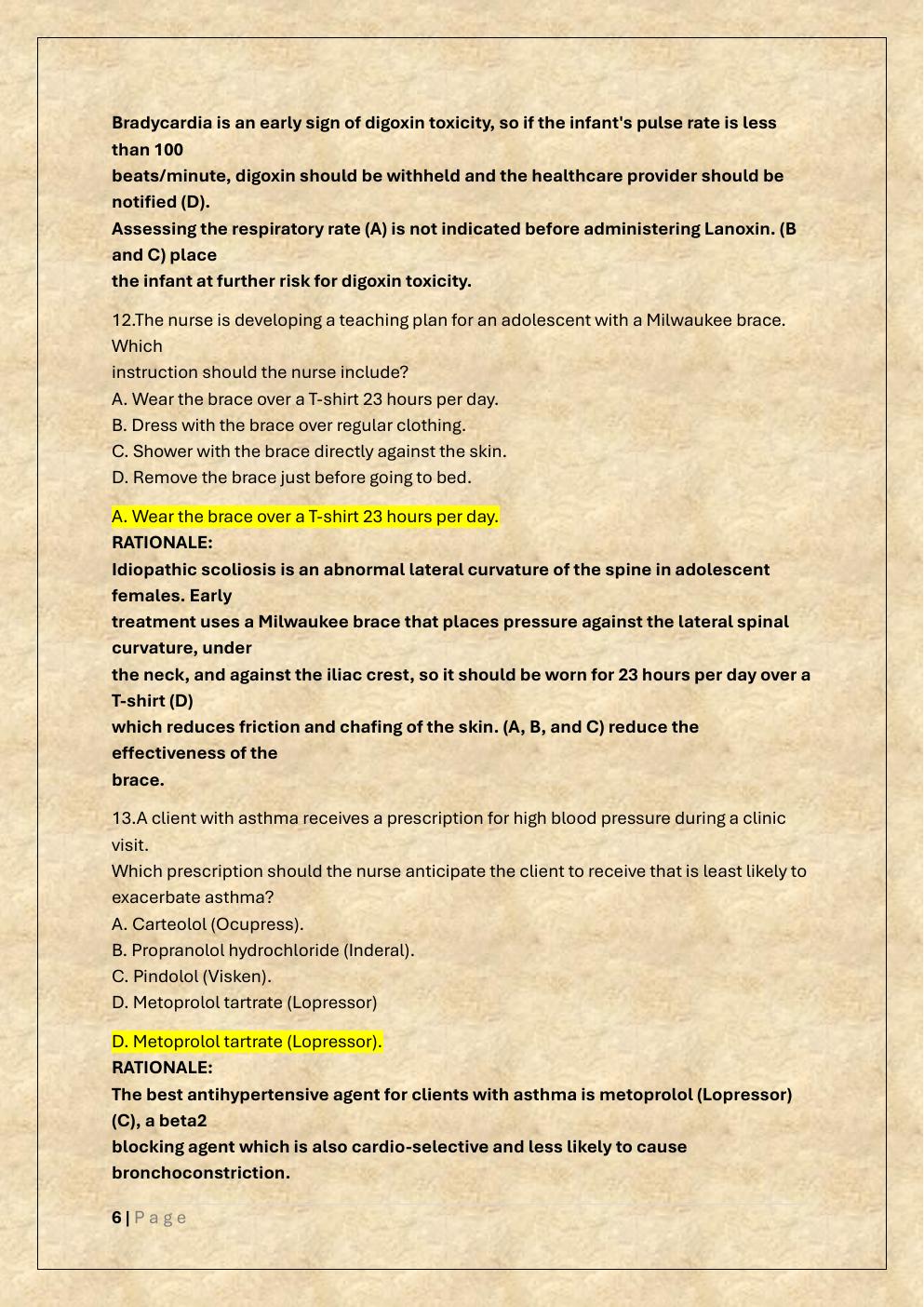 Preview page 6 of RN HESI CRITICAL CARE EXAM PREP