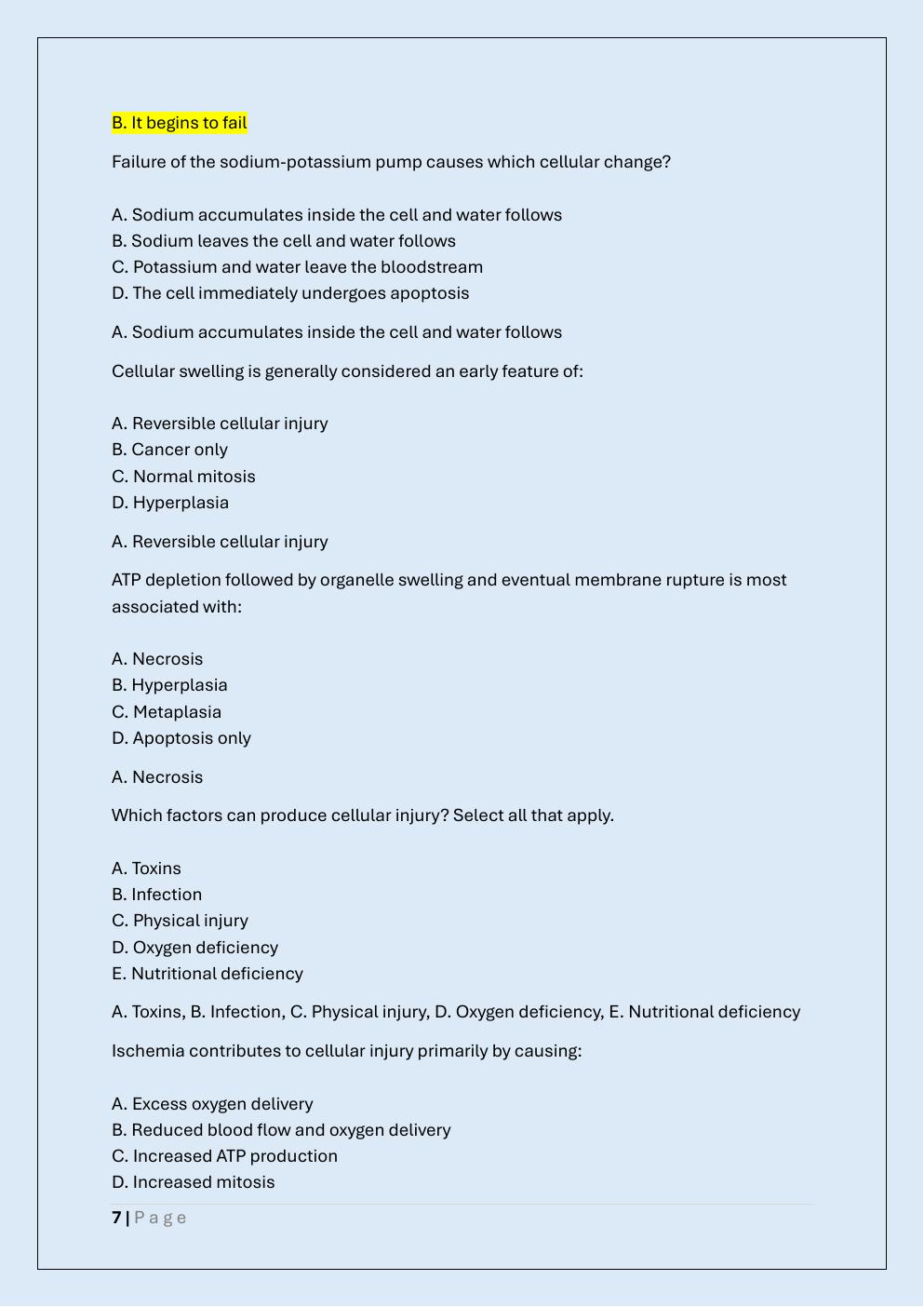 Preview page 7 of PATHOPHYSIOLOGY EXAM 1 REVIEW