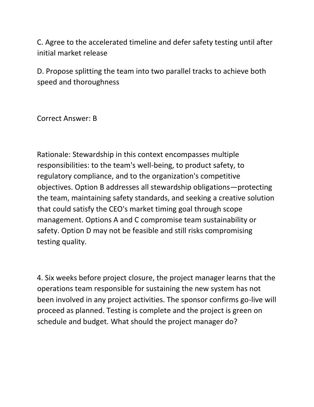 Preview page 4 of PMBOK GUIDE PRINCIPLES PRACTICE EXAM QUESTIONS AND CORRECT ANSWERS