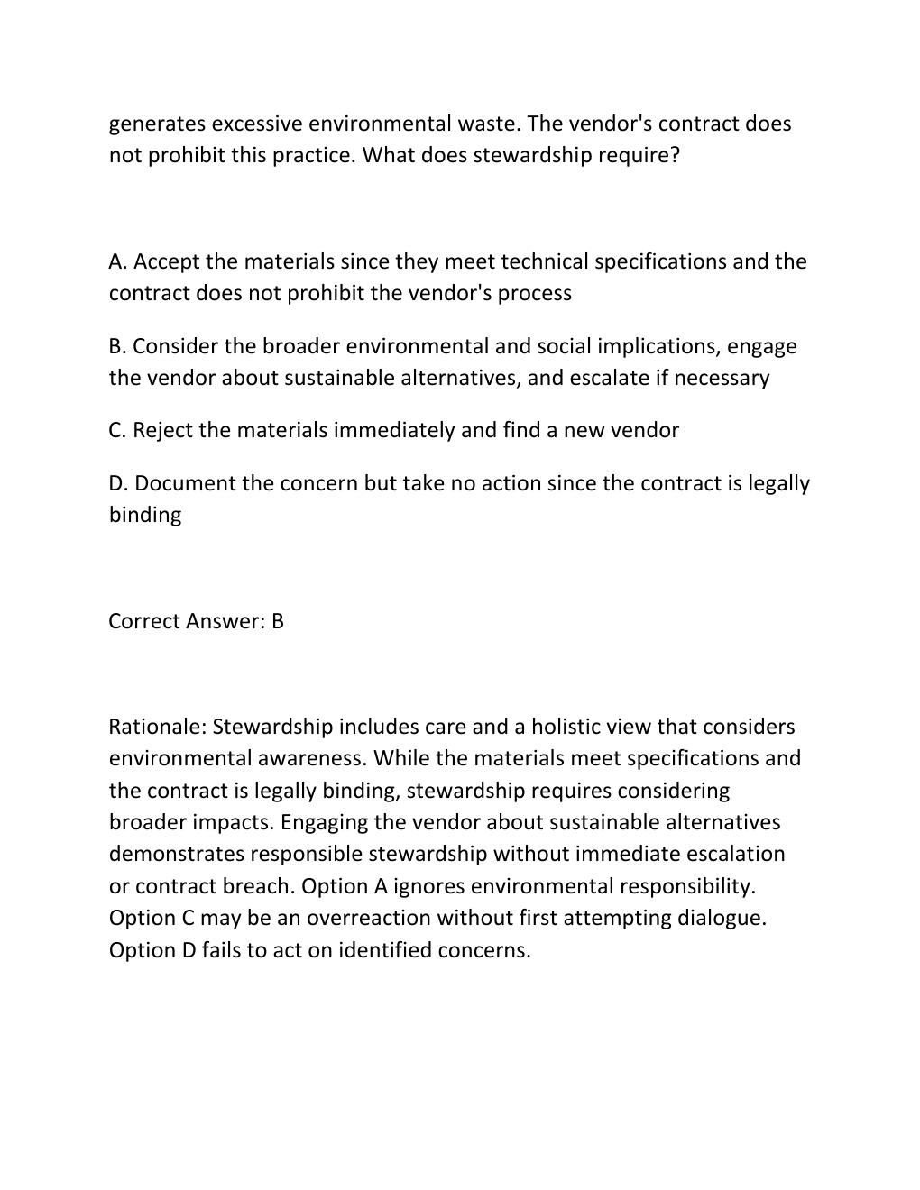 Preview page 6 of PMBOK GUIDE PRINCIPLES PRACTICE EXAM QUESTIONS AND CORRECT ANSWERS