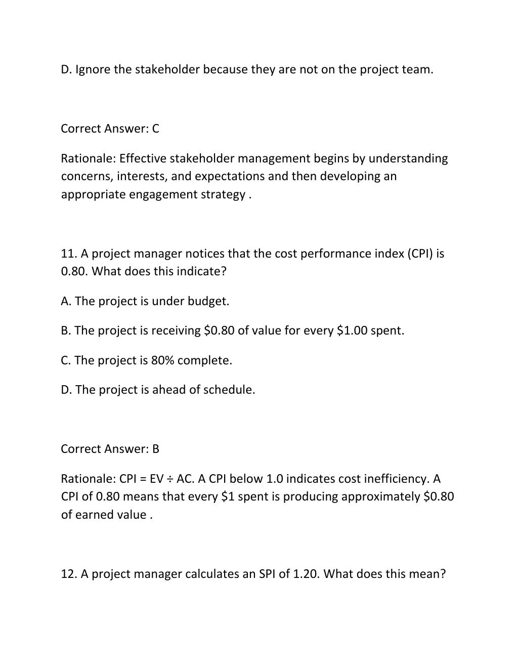 Preview page 8 of PMBOK GUIDE PROCESS GROUPS PRACTICE EXAM PRACTICE QUESTIONS AND CORRECT ANSWERS