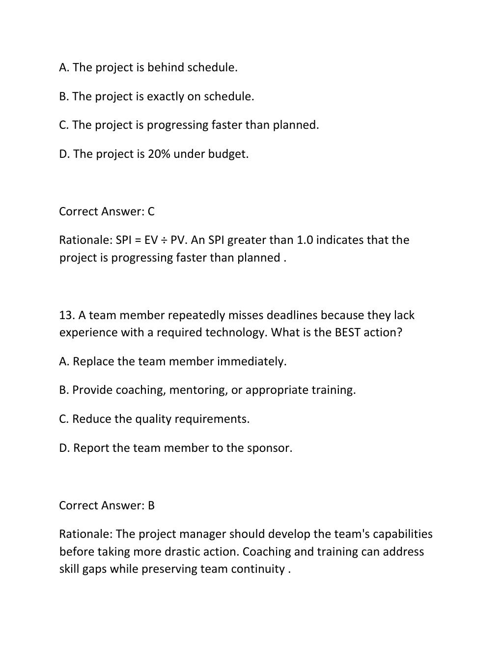 Preview page 9 of PMBOK GUIDE PROCESS GROUPS PRACTICE EXAM PRACTICE QUESTIONS AND CORRECT ANSWERS