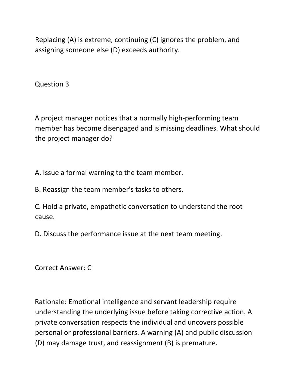 Preview page 3 of PMBOK GUIDE TAILORING PRACTICE EXAM PRACTICE QUESTIONS AND CORRECT ANSWERS