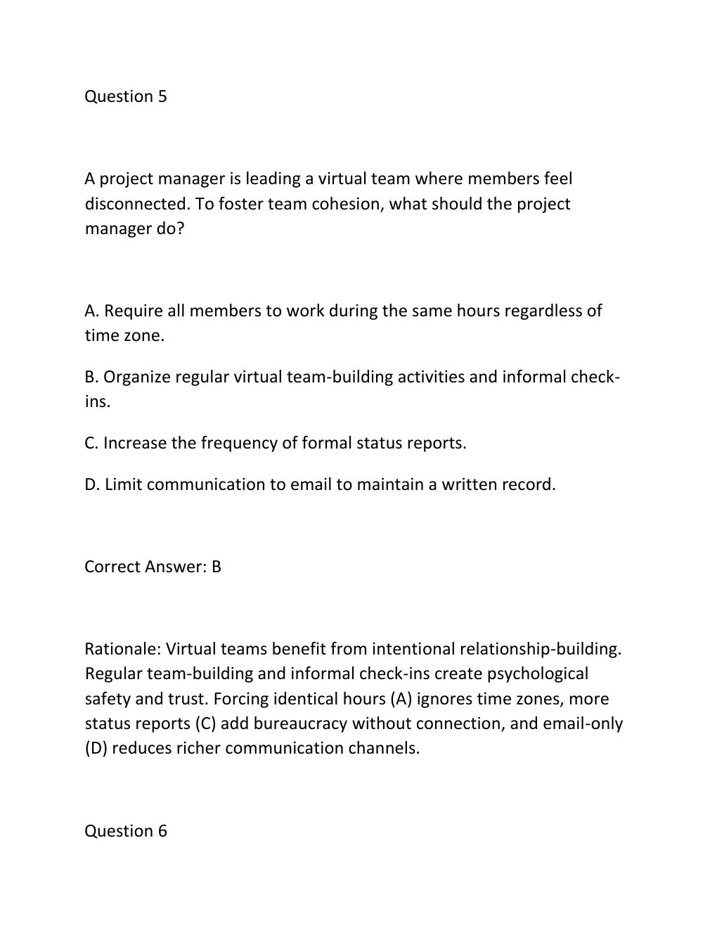 Preview page 5 of PMBOK GUIDE TAILORING PRACTICE EXAM PRACTICE QUESTIONS AND CORRECT ANSWERS