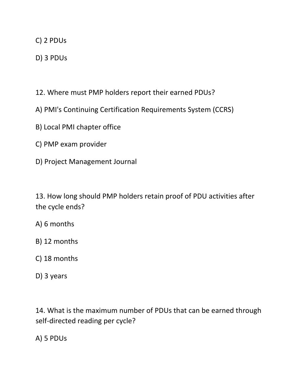 Preview page 5 of PMP CONTINUING CERTIFICATION REQUIREMENTS (CCR) ASSESSMENT EXAM PRACTICE QUESTIONS AND CORRECT ANSWERS (VERIFIED ANSWERS
