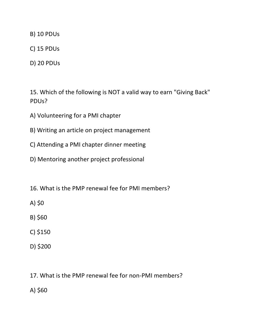 Preview page 6 of PMP CONTINUING CERTIFICATION REQUIREMENTS (CCR) ASSESSMENT EXAM PRACTICE QUESTIONS AND CORRECT ANSWERS (VERIFIED ANSWERS