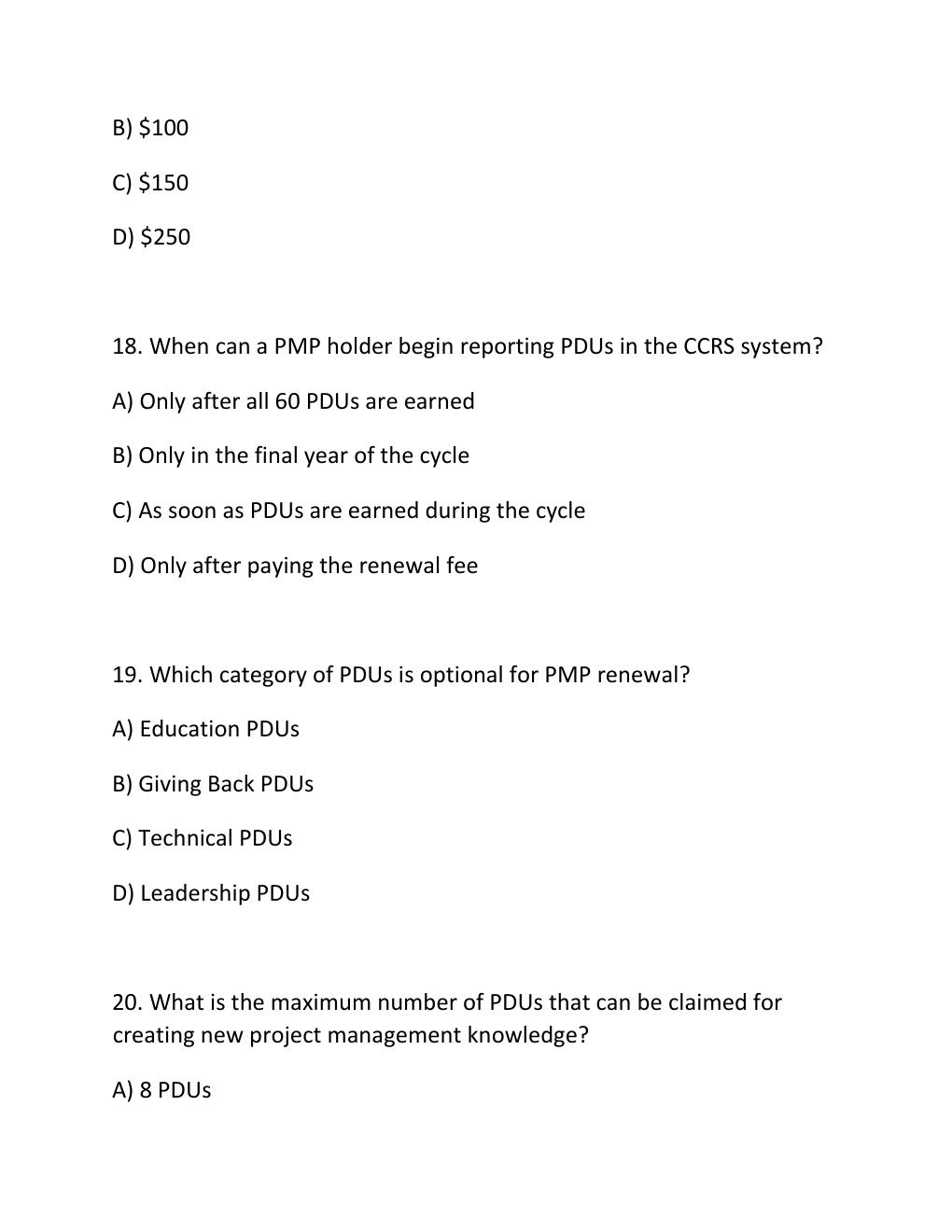 Preview page 7 of PMP CONTINUING CERTIFICATION REQUIREMENTS (CCR) ASSESSMENT EXAM PRACTICE QUESTIONS AND CORRECT ANSWERS (VERIFIED ANSWERS