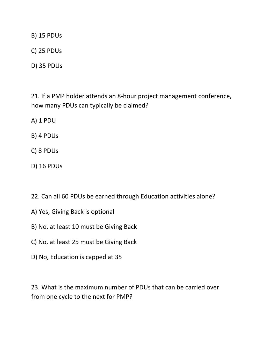 Preview page 8 of PMP CONTINUING CERTIFICATION REQUIREMENTS (CCR) ASSESSMENT EXAM PRACTICE QUESTIONS AND CORRECT ANSWERS (VERIFIED ANSWERS