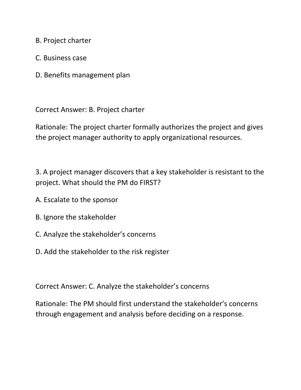 Preview page 2 of PMP FULL LENGTH PRACTICE EXAM PRACTICE QUESTIONS AND CORRECT ANSWERS