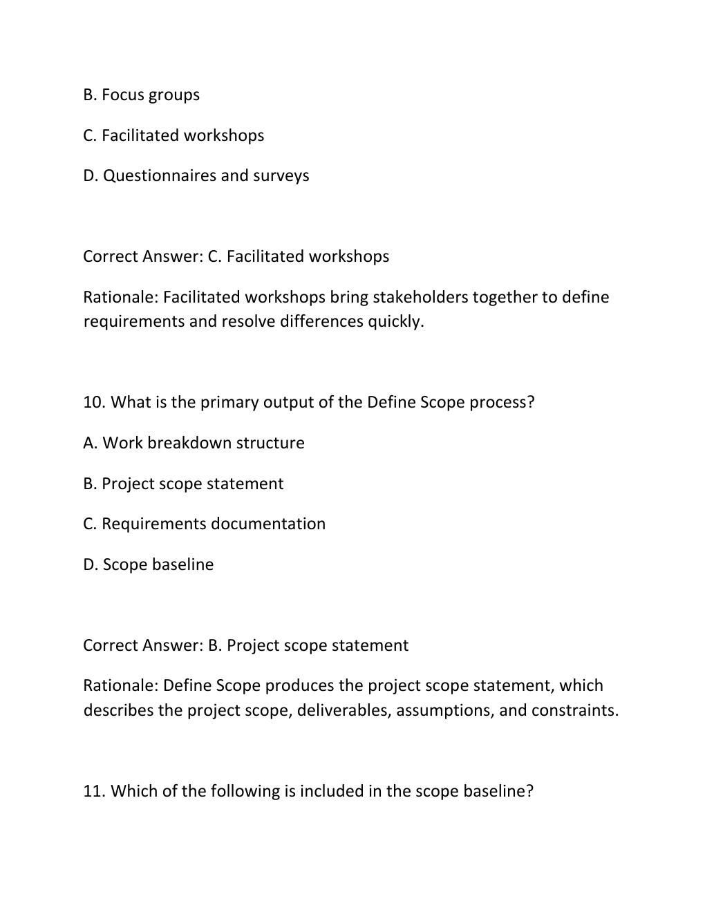 Preview page 6 of PMP FULL LENGTH PRACTICE EXAM PRACTICE QUESTIONS AND CORRECT ANSWERS