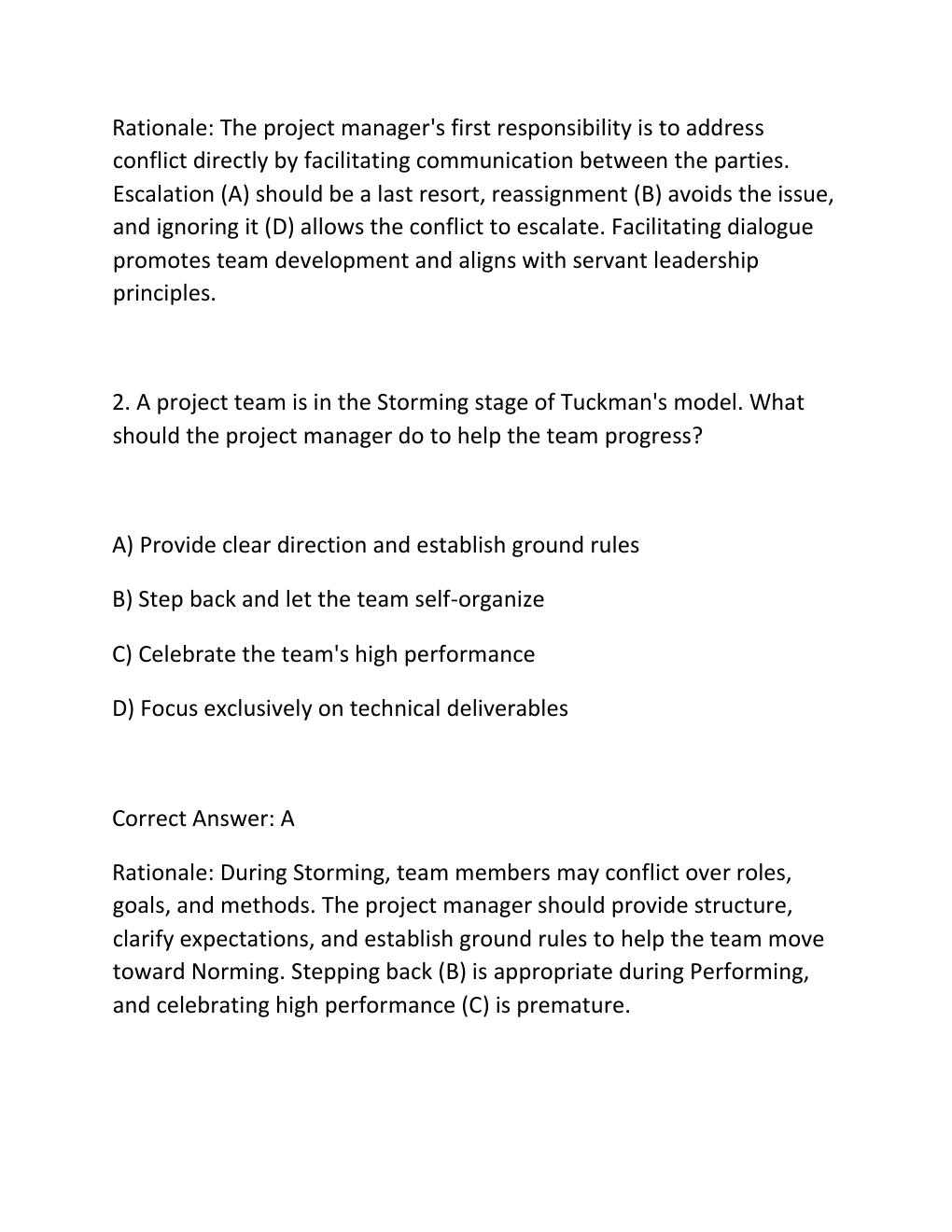 Preview page 2 of PMP PRACTICE EXAM PRACTICE QUESTIONS AND CORRECT ANSWERS (VERIFIED ANSWERS) PLUS RATIONALE Q&A