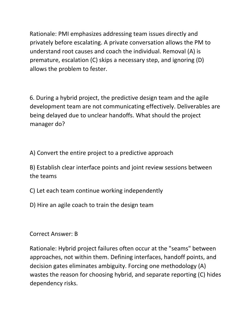 Preview page 5 of PMP PRACTICE EXAM PRACTICE QUESTIONS AND CORRECT ANSWERS (VERIFIED ANSWERS) PLUS RATIONALE Q&A
