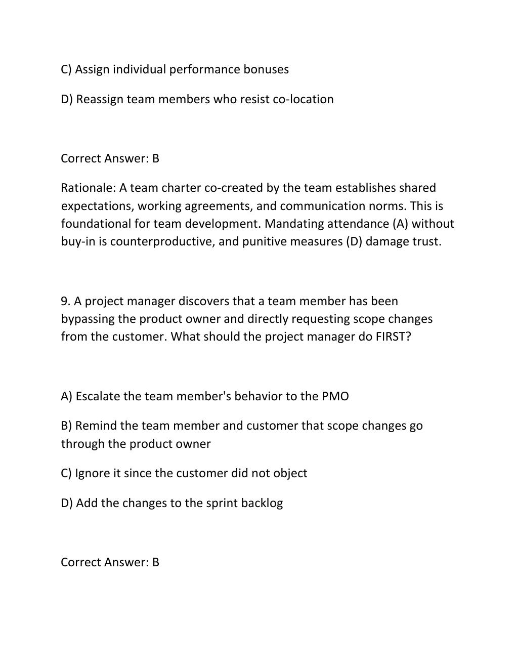 Preview page 7 of PMP PRACTICE EXAM PRACTICE QUESTIONS AND CORRECT ANSWERS (VERIFIED ANSWERS) PLUS RATIONALE Q&A