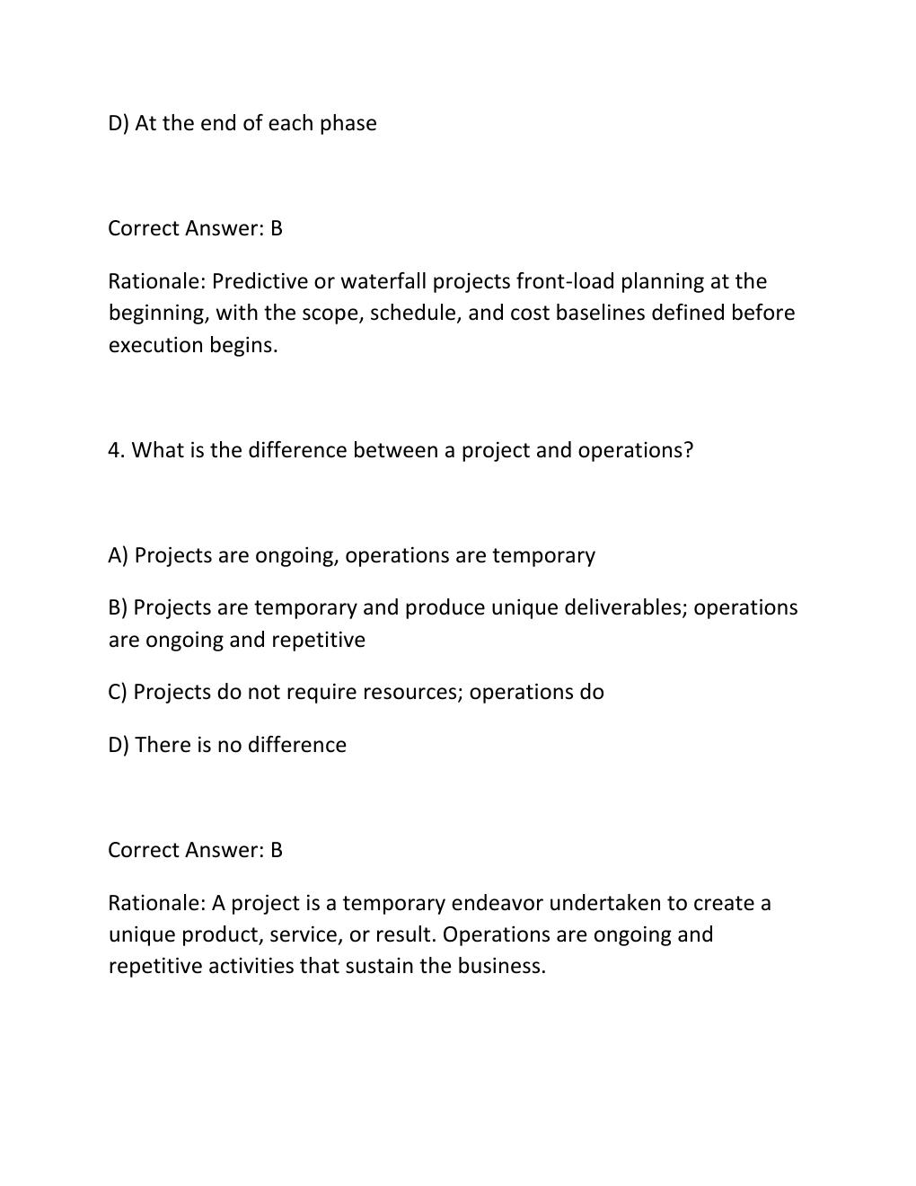 Preview page 3 of PREDICTIVE PROJECT MANAGEMENT CERTIFICATION EXAM PRACTICE QUESTIONS AND CORRECT ANSWERS (VERIFIED ANSWERS) PLUS RATIONAL