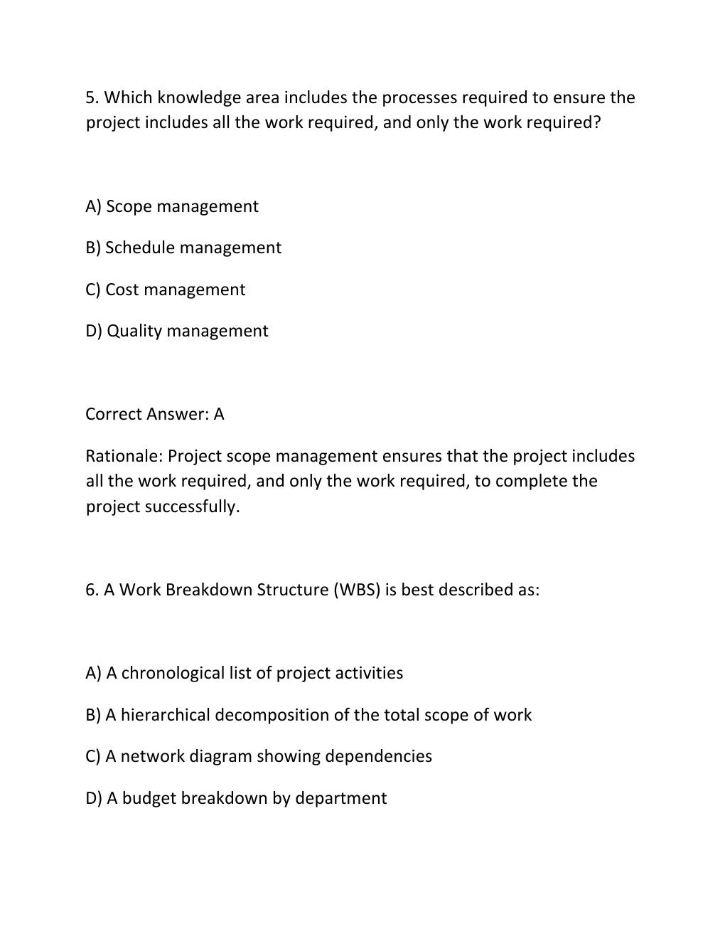 Preview page 4 of PREDICTIVE PROJECT MANAGEMENT CERTIFICATION EXAM PRACTICE QUESTIONS AND CORRECT ANSWERS (VERIFIED ANSWERS) PLUS RATIONAL