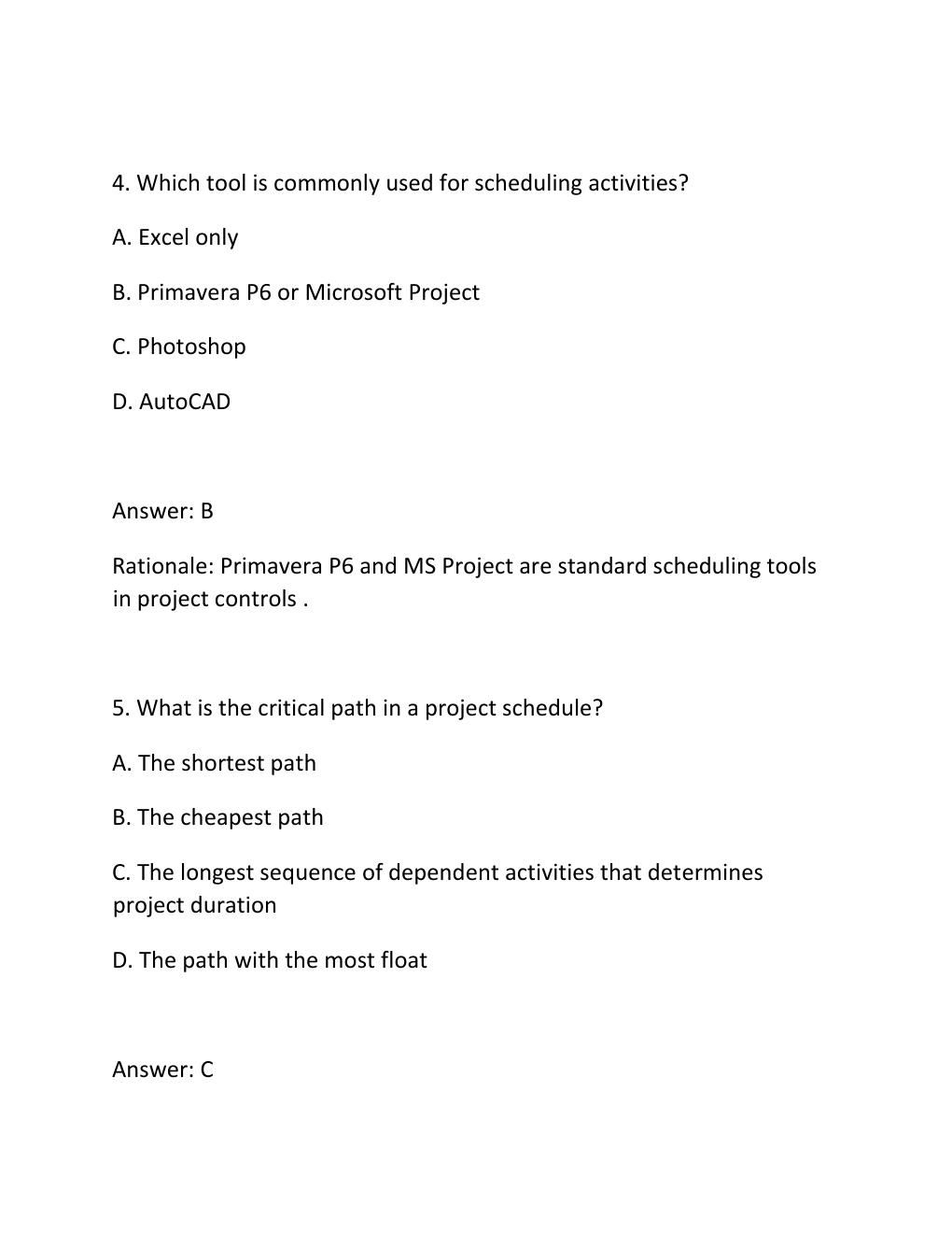 Preview page 3 of PROJECT CONTROLS CERTIFICATION EXAM PRACTICE QUESTIONS AND CORRECT ANSWERS (VERIFIED ANSWERS) PLUS RATIONALE