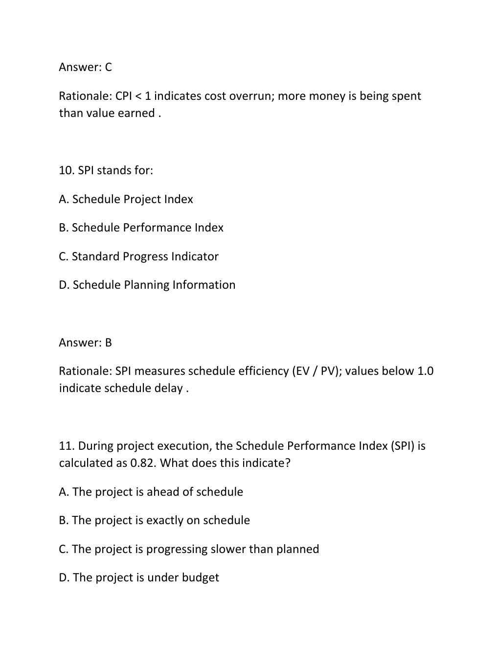 Preview page 6 of PROJECT CONTROLS CERTIFICATION EXAM PRACTICE QUESTIONS AND CORRECT ANSWERS (VERIFIED ANSWERS) PLUS RATIONALE