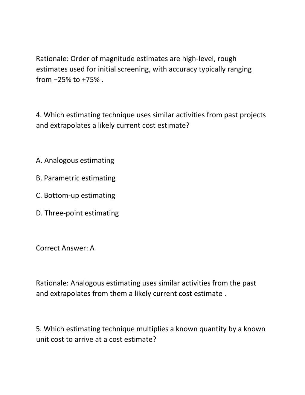 Preview page 3 of PROJECT COST ESTIMATION CERTIFICATION EXAM PRACTICE QUESTIONS AND CORRECT ANSWERS