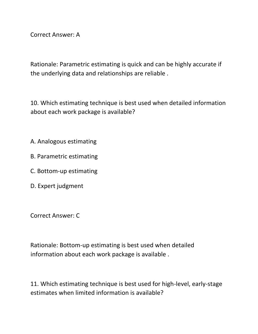 Preview page 7 of PROJECT COST ESTIMATION CERTIFICATION EXAM PRACTICE QUESTIONS AND CORRECT ANSWERS