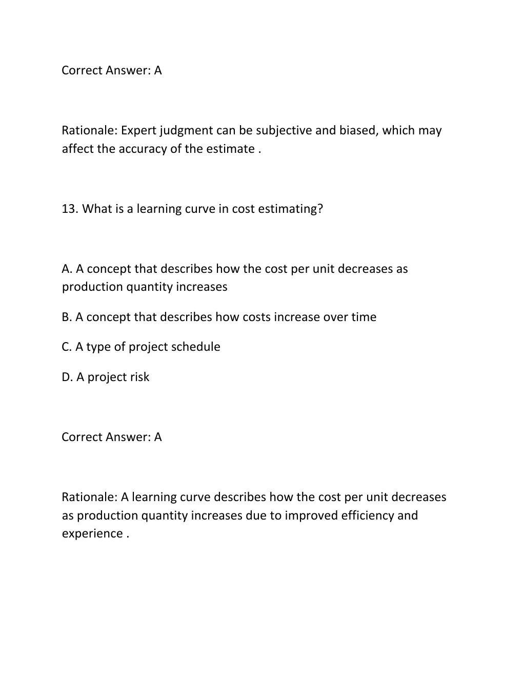 Preview page 9 of PROJECT COST ESTIMATION CERTIFICATION EXAM PRACTICE QUESTIONS AND CORRECT ANSWERS