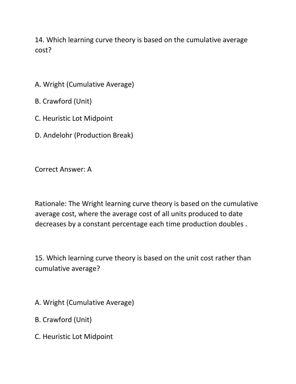 Preview page 10 of PROJECT COST ESTIMATION CERTIFICATION EXAM PRACTICE QUESTIONS AND CORRECT ANSWERS
